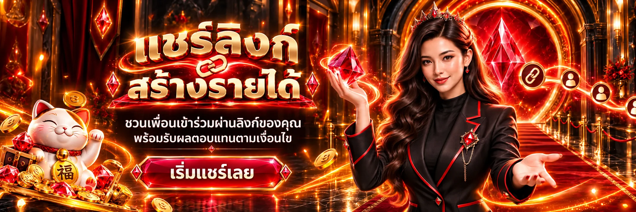 แบนเนอร์ Huay2u ระบบแชร์ลิงก์และสิทธิประโยชน์